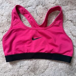 Nike Women's Fuchsia and Black Dry-Fit Sports Bra